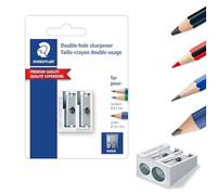 Staedtler 510 20 BKDST Afilalápiz Doble de Acero Inoxidable, Blíster con 1 Sacapuntas de Metal