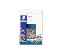 Staedtler 512 003BK 512 003BK - Sacapuntas doble (2 orificios para diferentes formatos de lápiz, incluye 1 sacapuntas doble Noris redondo), diseño de pez y barco