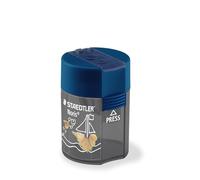 STAEDTLER 512 Sacapuntas doble, dos agujeros para diferentes formatos de lápiz, producto único diseño Noris, paquete listo para usar, 10 sacapuntas, 512 003