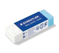 STAEDTLER 526 508. Goma de borrar Mars Plastic combi. Borra lápiz (parte blanca) y tinta china (parte azul). Caja expositora con 20 gomas