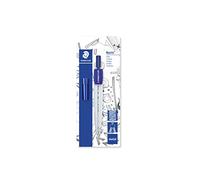 Staedtler 550 50 BK. Compás escolar con tubo de minas, azul/plata. Presentación en blister