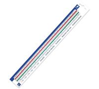 Staedtler 561 98-4BK - Escalímetro Triangular de Plástico Blanco 30 cm de Largo - 6 Escalas: 1:100 / 1:200 / 1:250 / 1:300 / 1:400 / 1:500
