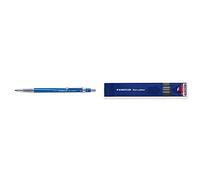 STAEDTLER 780C Mars Técnico - Portaminas Técnico (Hb, 2 Mm, Punta Metálica), Color Azul/Gris + 200-2H - Estuche Con 12 Minas