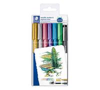 STAEDTLER 8323-SWP6P, Rotuladores metálicos de colores, Blíster con 6 unidades de colores y un rotulador de punta fina, Multicolor