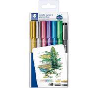 STAEDTLER 8323-SWP6P: Set de 6 rotuladores permanentes metálicos STAEDTLER, más un rotulador de pigmento