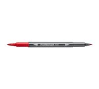 STAEDTLER aquarell Journey 3001-2 - Rotulador de doble fibra (punta fina y punta flexible, 10 rotuladores rojos), color rojo
