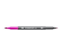 STAEDTLER aquarell Journey 3001-20 - Rotulador de doble fibra (magenta, punta fina y punta de pincel flexible, 10 rotuladores magenta)
