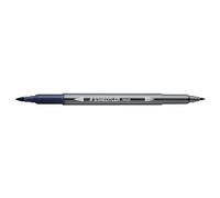 STAEDTLER aquarell Journey 3001-36 - Rotulador de doble fibra (punta fina y punta de pincel flexible, 10 rotuladores azules índigo y punta de pincel)