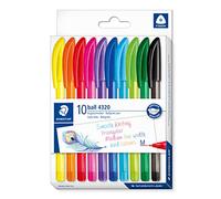 Staedtler Bolígrafo triangular 4320 MC10 M 1,0 mm escritura relajada pack 10 colores