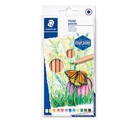 Staedtler Bolígrafo Pastel 146, formato hexagonal clásico, degradados de color fino con mina en polvo fino, para pintura plana y detallada, 12 colores en estuche de cartón, 146P C12