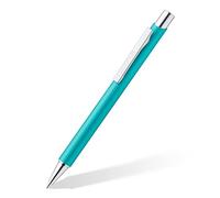 STAEDTLER Bolígrafo retráctil Elance 421 45 cuerpo metálico, tinta azul, ancho de línea M = punta media 0,35 mm. Caja 10 bolígrafos cuerpo color turquesa