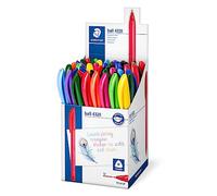 STAEDTLER Bolígrafo triangular, ancho de línea M aproximadamente 1,0 mm, para una escritura relajada, 50 bolígrafos de colores surtidos en expositor-cubilete de cartón, 4320 MKP50