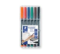 Staedtler© Bolígrafo universal Lumocolor permanente, M, Staedtler caja con 6 colores