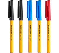 STAEDTLER Bolígrafos finos de 0,3 mm, 430 unidades, tinta negra, azul y roja, paquete de 5