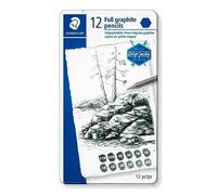 STAEDTLER Design Journey 100G-M12. Estuche con 12 lápices de grafito completo de durezas variadas.