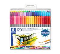 STAEDTLER Design Journey 3200 TB120. Rotuladores para lettering de doble punta. Caja con 120 marcadores de colores variados.