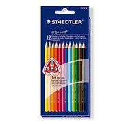 STAEDTLER ergosoft 157 Lápices de colores - 12 colores, soft-touch | Mina blanda, agarre triangular ergonómico - madera FSC, niños & adultos - Art.-Nr. 157 C12