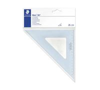 STAEDTLER Mars 567 26-45 - Escuadra (45/45º), de plástico azul transparente, graduada, bisel glaseado. Longitud 25 cm