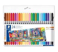 STAEDTLER Estuche 24 rotuladores doble punta 3200 colores surtidos