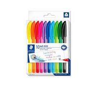 STAEDTLER - Estuche de 10 Bolígrafos Triangulares 4320 Ergonómicos. Colores Surtidos