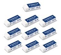STAEDTLER Goma de borrar Mars plástico sin ftalato ni látex, 10 gomas en blanco