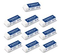 STAEDTLER Goma de borrar Mars plástico sin ftalato ni látex, 10 gomas en blanco