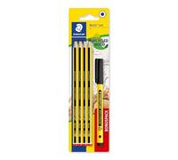 STAEDTLER HB - Lápices de dibujo para bocetos - Noris School - Incluye 8 lápices HB y bolígrafo negro para escritura a mano - Juego de 9, 120 SBK8P2