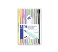 Staedtler - 362 C marcador 10 pieza(s) Punta redonda Negro, Marrón, Azul claro, Gris claro, Cal, Menta, Melocotón, Rosa, Violeta 362 CSB10
