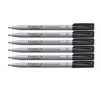 Staedtler - Juego de 6 rotuladores Lumocolor non-permanent 316 Fin 0,6 mm negro