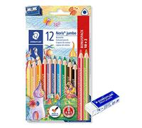 Staedtler Lápices de colores Noris Jumbo (lápices de colores + borrador)