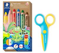 Staedtler Lápices de colores y tijeras de seguridad 3 en 1 Noris Junior 140 C6 P2X