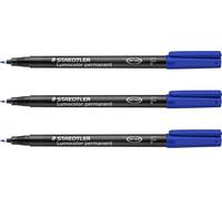STAEDTLER Lot de 3 Lumocolors marqueur permanent 318F, bleu