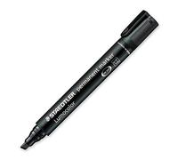 STAEDTLER-Lote de 6 rotuladores permanentes "STAEDTLER Lumocolor 350", color negro, punta biselada