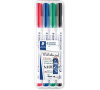 STAEDTLER Lumocolor 301 WP4 - Rotulador para Pizarra Blanca, Estuche de 4 Colore