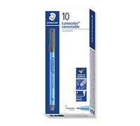 Staedtler Lumocolor Correctable Marcador (Negro, Polipropileno), 10 Unidades