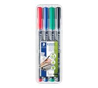 STAEDTLER Lumocolor 313 Rotuladores permanentes - 4 colores, 0,4 mm
