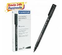 Staedtler Lumocolor 317 Negro - Rotulador Permanente Punta Media 1mm Secado Rápido (Pack de 10)