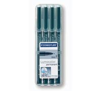 STAEDTLER Lumocolor 318-9WP4HZST, Rotuladores de Punta Fina de Color Negro, Caja