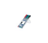 Staedtler - Lumocolor 318 WP4 marcador permanente Punta fina Negro, Azul, Verde, Rojo 4 pieza(s) 318 WP4