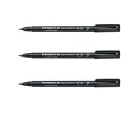 STAEDTLER Lumocolor 318F - Lote de 3 rotuladores permanentes (punta fina negra)