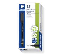 STAEDTLER Rotulador permanente Lumocolor 319 – 0,6 mm – negro, pack de 10