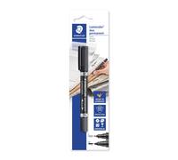 Staedtler Lumocolor 348-9 BKD. Rotulador permanente de doble punta. Un marcador de doble punta de color negro.