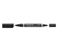 Staedtler Lumocolor 348-9. Rotulador permanente de doble punta. Diez marcadores de doble punta de color negro.