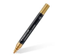 STAEDTLER Lumocolor 349 Marker acrilici - oro, set da 10, 2,4 mm | Inchiostro acrilico permanente a base d’acqua, punta tonda - vetro, metallo, legno & pietra - Art.-Nr. 349-11
