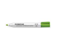 Staedtler lumocolor 351 rotulador para pizarra - punta redonda - trazo 2mm - capuchon con clip - color verde lima (10 uds)