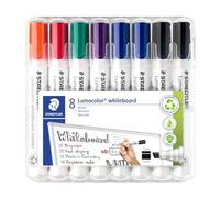 Staedtler Rotulador para pizarra Lumocolor 351 B – Punta biselada 2 o 5 mm, 8 unidades