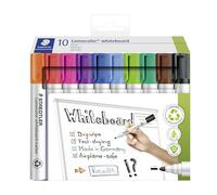 STAEDTLER Lumocolor C10 - Rotulador para pizarra blanca, punta redonda, 2,0 mm (paquete de 10 marcadores)
