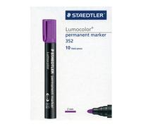 STAEDTLER Lumocolor 352-6. Rotuladores permanentes de color morado. Caja con 10 unidades.