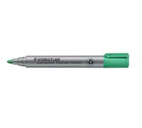10 rotuladores para pizarras blancas Staedtler® 356-5 Lumocolor®, recargables, punta de 2 mm, color verde