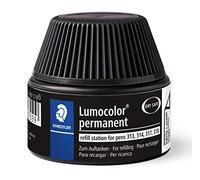 STAEDTLER Lumocolor 487 17-9, Cargador para marcadores 313, 314, 317, 318, Un frasco con tinta de color negro